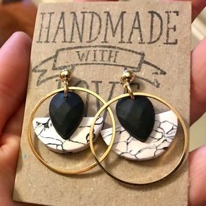 Statement earrings polymer clay handcrafted